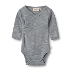 Wheat wool body LS wraparound - Melange grey